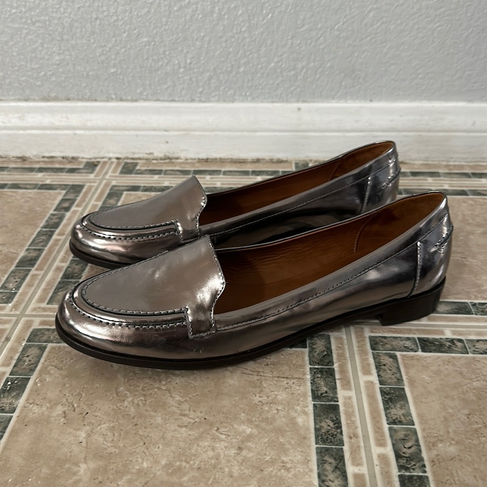 Kate Spade Silver Loafers